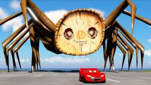 Огромный грузовик против Тачек, Человек-паук и Молния МакКуин в Beamng