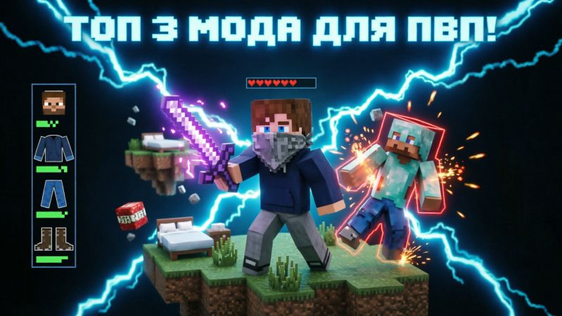 ТОП 3  пвп мода КОТОРЫЕ ИСПОЛЬЗУЮТ ПРО ИГРОКИ в майнкрафт  #minecraft #minecraftpvpmods