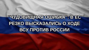 «Чудовищная ошибка»: в ЕС резко высказались о ходе ВСУ против России
