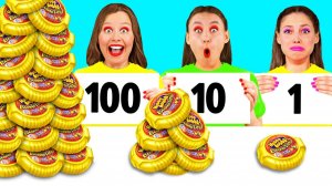 100 Слоев Еды Челлендж # Удивительные Кулинарные Лайфхаки от KiKi Challenge