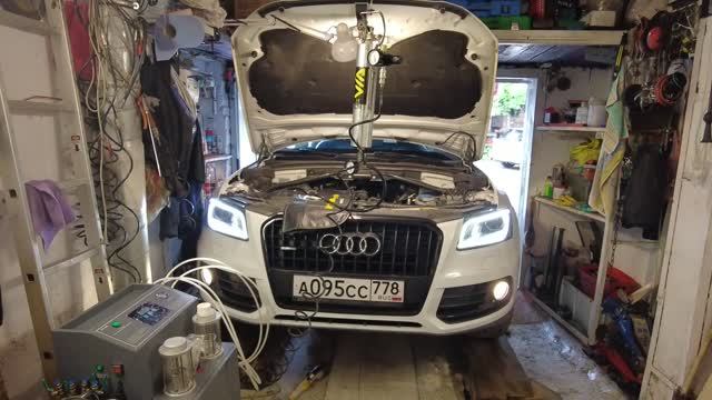 Комплексная химическая раскоксовка двигателя Audi Q5 2.0 CNCD TFSI GEN3 EA888 аппаратом SQUID от BG
