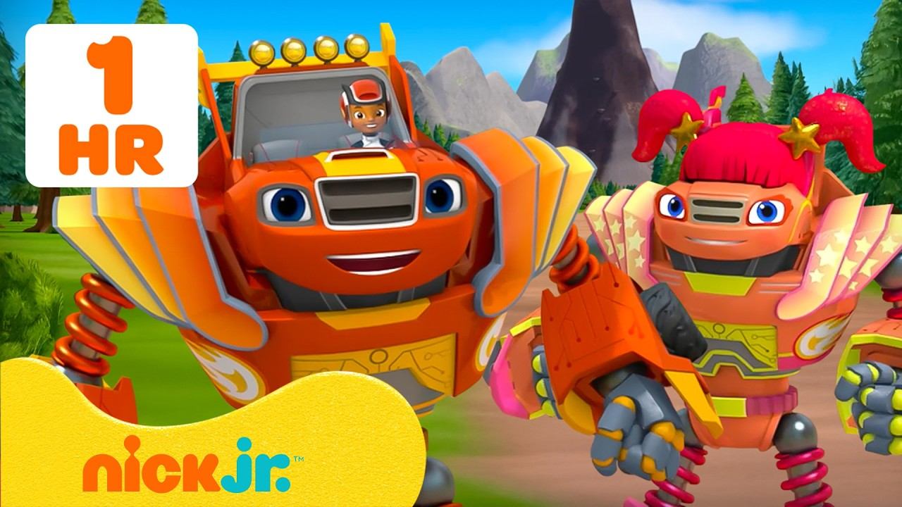 1 ЧАС семейных гонок и приключений с Blaze! ❤️ со Sparkle | Blaze And The Monster Machines