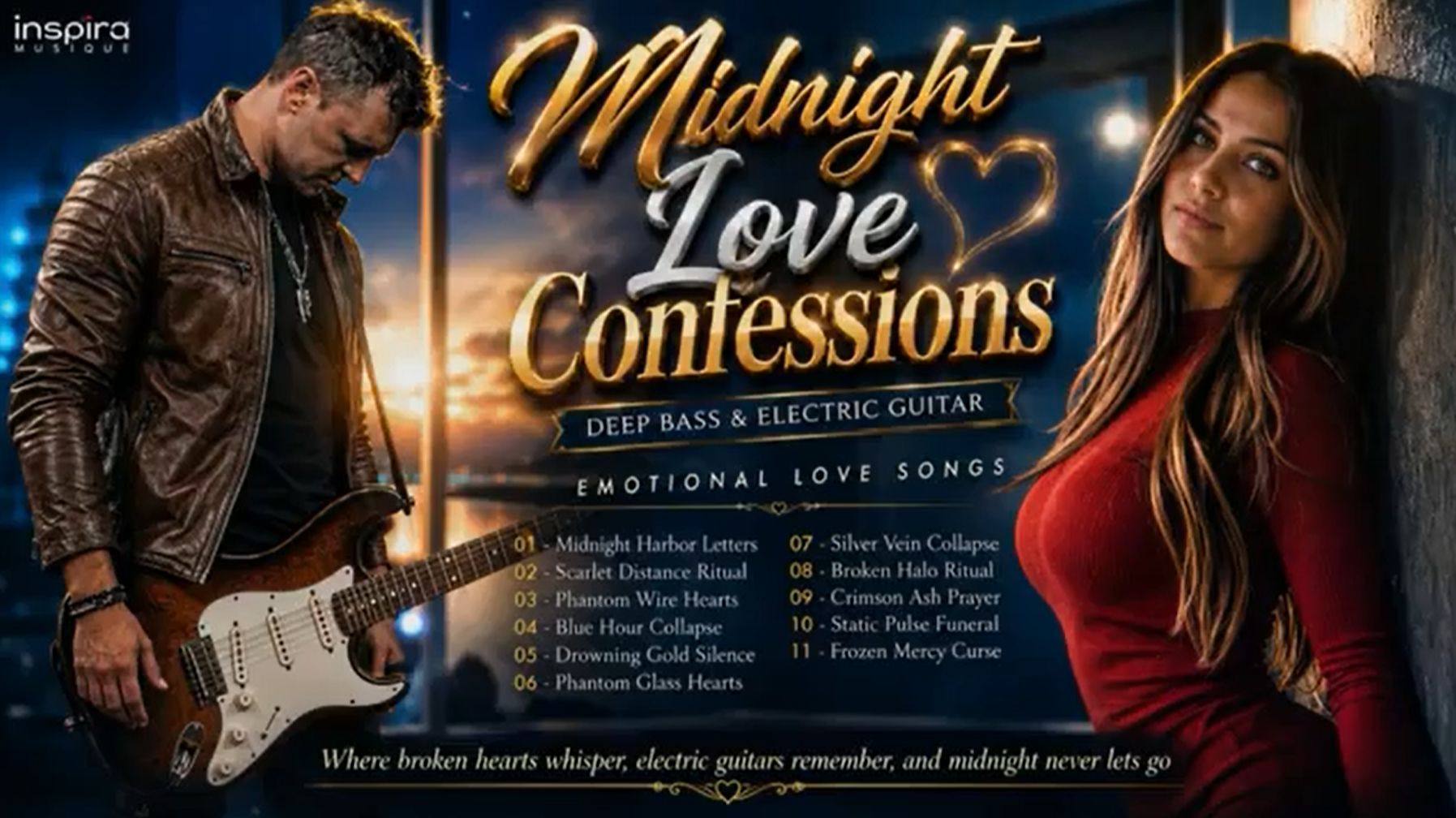Midnight Love Confessions  Deep Bass & Electric Guitar _ Emotional Love Songs