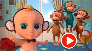 Пять обезьянок -  развивающий мультфильм и песенка про счёт для малышей