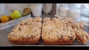 Штройзель Кухен с вишнёвым вареньем! Домашняя еда Кухня Рецепты  #еда