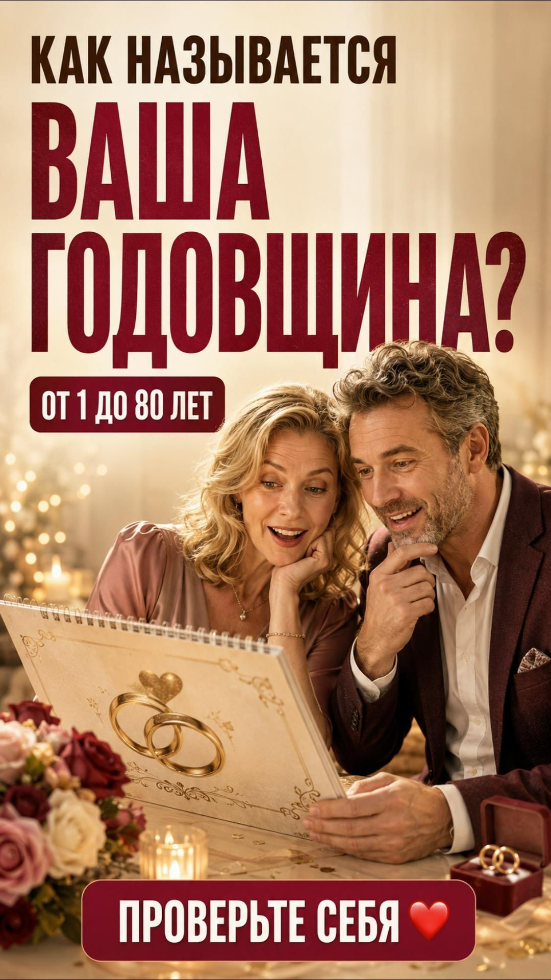 Годовщины свадьбы. Узнай какая у тебя
