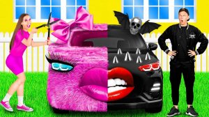 Розовая машина vs Черная машина Челлендж # Смешные Моменты от Fun Challenge