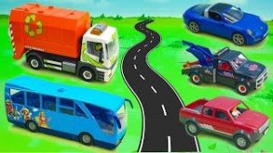 Мусоровоз Эвакуатор Пикап Автобус гоночная машина - новые игрушечные видео