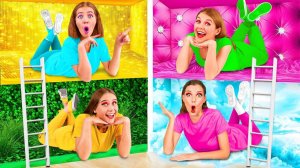 Секретные Домики под Кроватью Четыре Цвета Челлендж # Смешные Моменты от Fun Fun Challenge