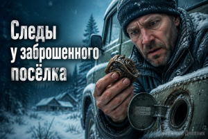 Латунная деталь у вездехода среди тайги