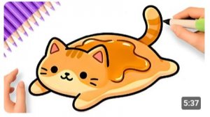 КАК НАРИСОВАТЬ ПРОСТОГО КАВАЙНОГО РЫЖЕГО КОТЕНКА 🥞🐱