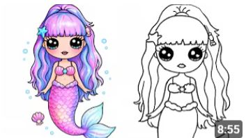 Как легко нарисовать милую русалку 🧜♀️✨