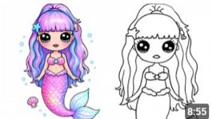 Как легко нарисовать милую русалку 🧜♀️✨