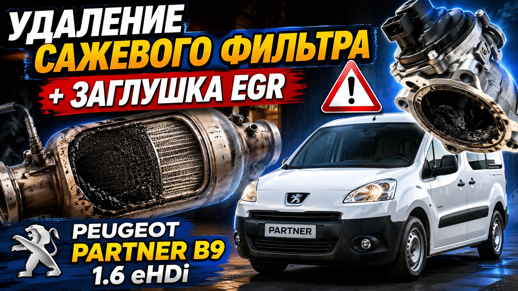 Peugeot Partner B9 Удаление экологии