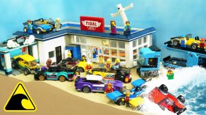 Катастрофа с Lego: цунами разрушает автосалон в эксперименте с волновой машиной