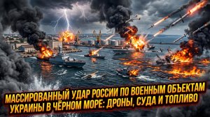 🚨Массированный удар России по военным объектам Украины в Чёрном море: дроны, суда и топливо