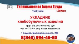 10.08.26г. в 07.27 на телеканале РОССИЯ-24 Телевизионная Биржа Труда в Самаре и области