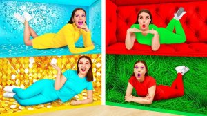Секретные Домики под Кроватью Четыре Цвета Челлендж # Смешные Cитуации от Fun Challenge