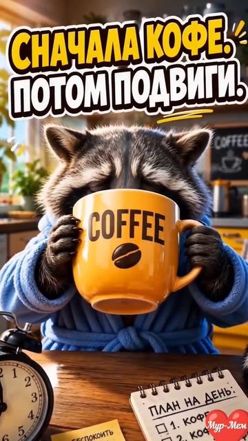 🦝☕ СНАЧАЛА КОФЕ. ПОТОМ ПОДВИГИ!