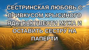 СЕСТРИНСКАЯ ЛЮБОВЬ С ПРИВКУСОМ КРЫСИНОГО ЯДА: КАК УВЕСТИ МУЖА И ОСТАВИТЬ СЕСТРУ НА ПАПЕРТИ