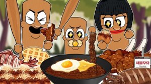 Итальянский брейнрот - Тунг Тунг Тунг Sahur Family BROWN MUKBANG _ ASMR _ Анимация