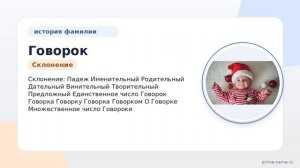 Фамилия Говорок: происхождение, значение и склонение