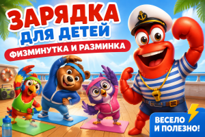 Капитан Краб: зарядка для детей — физминутка и разминка