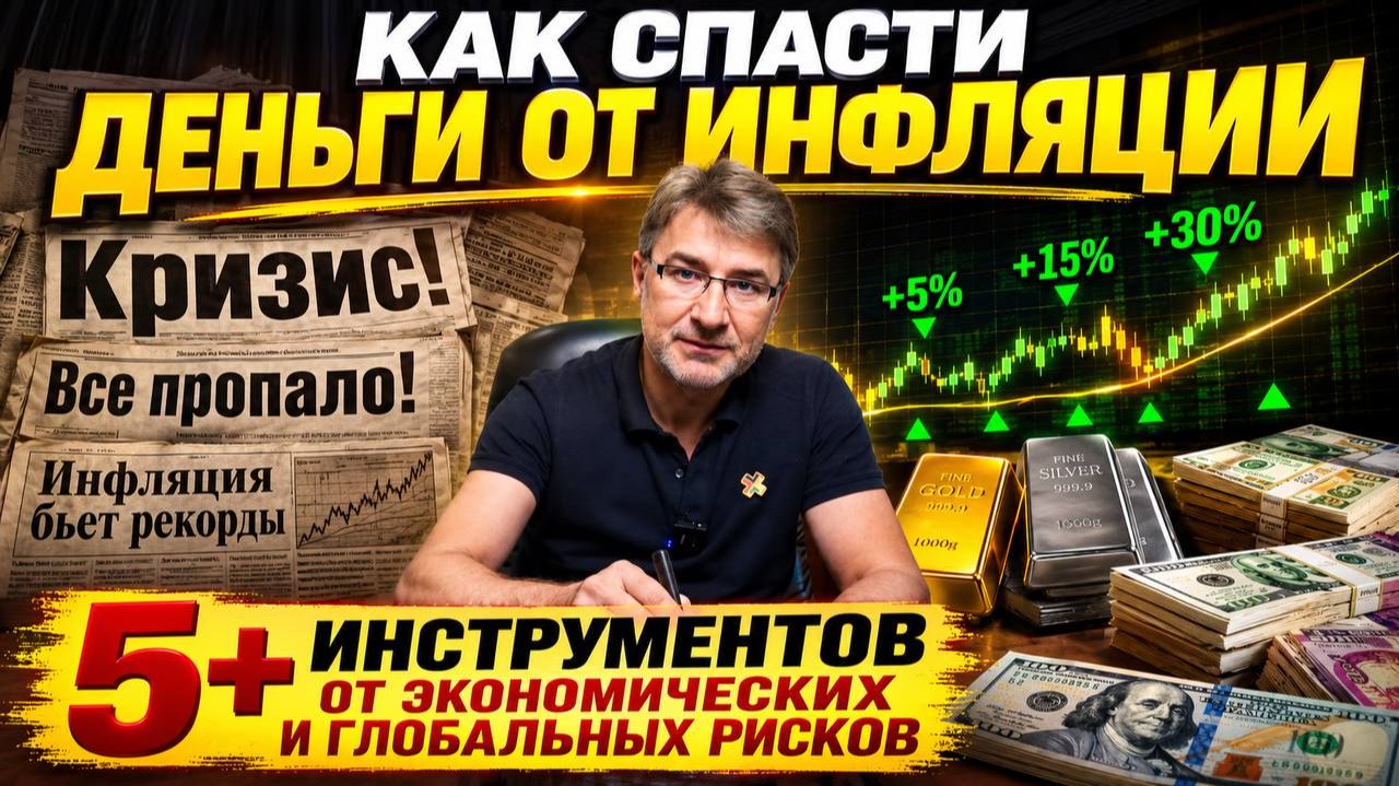 КАК СПАСТИ ДЕНЬГИ ОТ ИНФЛЯЦИИ?! 5+ инструментов от экономических и глобальных рисков!