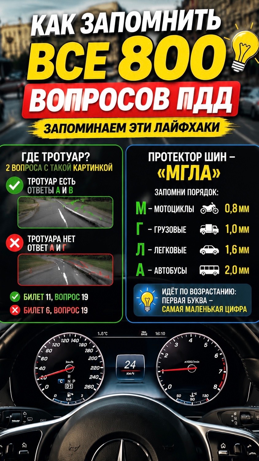 ПДД 2026. Как запомнить все восемьсот вопросов ПДД. Запоминаем эти лайфхаки.
