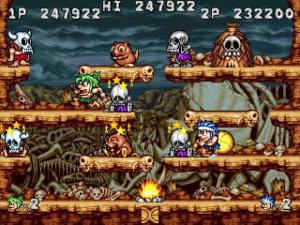 TAS, (Arcade) Joe & Mac Returns - «2 players» in 14m 27.655s by Pepper-Color