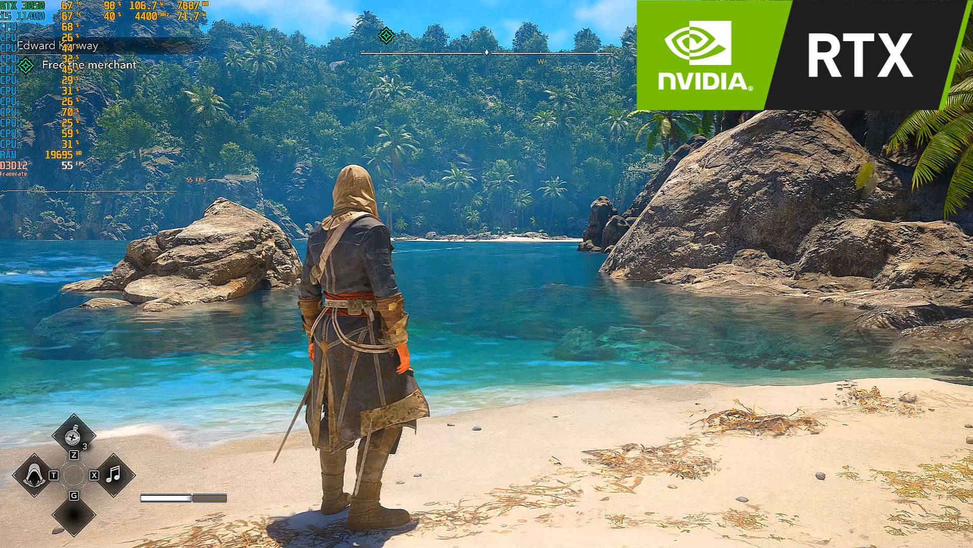 RTX 3050 8gb | Assassin’s Creed Black Flag Resynced | I5 11400f | Ultra Settings + Ray Tracing