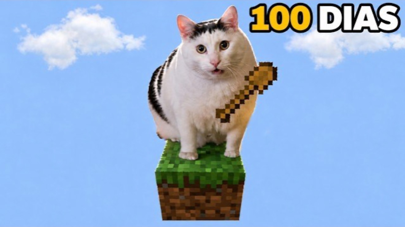 КОТИК ВЫЖИВАЕТ НА ОДНОМ БЛОКЕ 100 ДНЕЙ! СКАЙБЛОК В МАЙНКРАФТЕ
