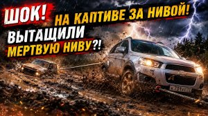 ВНЕ дoрожная ЭВАКУАЦИЯ: Тащим мертвую Ниву! ОБЫЧНОЙ КАПТИВОЙ! 60 метров тросов и жесткие рывки!