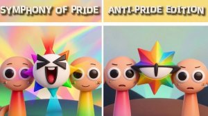 спрунки sprunki symphony of Pride против anti pride + микс 🔥