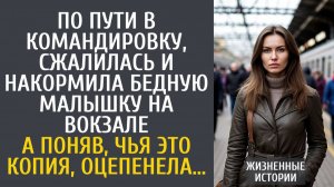 Истории из жизни По пути в командировку, сжалилась и накормила бедную малышку на вокзале…