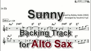 Sunny Backing Track with Sheet Music for Alto Sax_720p