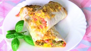 Пицца рулет из лаваша, быстро и вкусно.