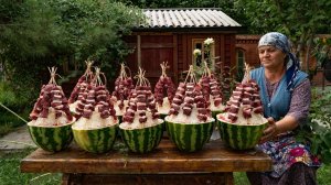 Жизнь в деревне.Арбуз, фаршированный рисом и говядиной ｜ Деревенский рецепт 🥩🍉