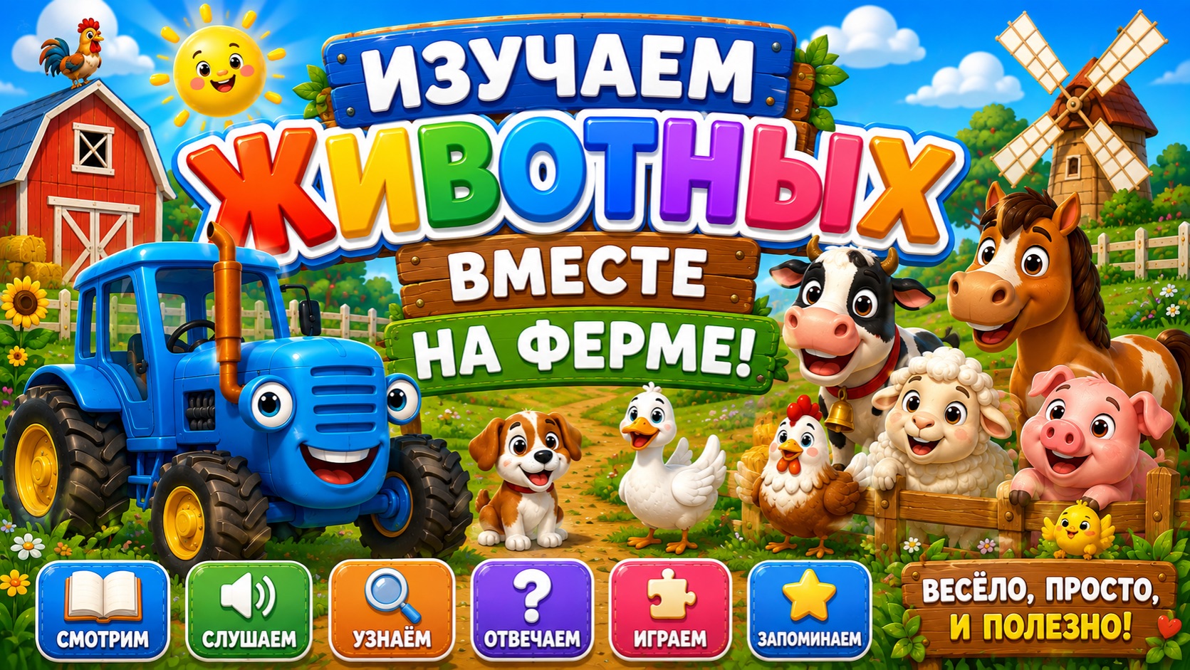 ИГРАЕМ В СИНИЙ ТРАКТОР 🚜 ИГРАЕМ ВМЕСТЕ! 👶 РАЗВИВАЕМСЯ ВМЕСТЕ! #Детям #Веселье