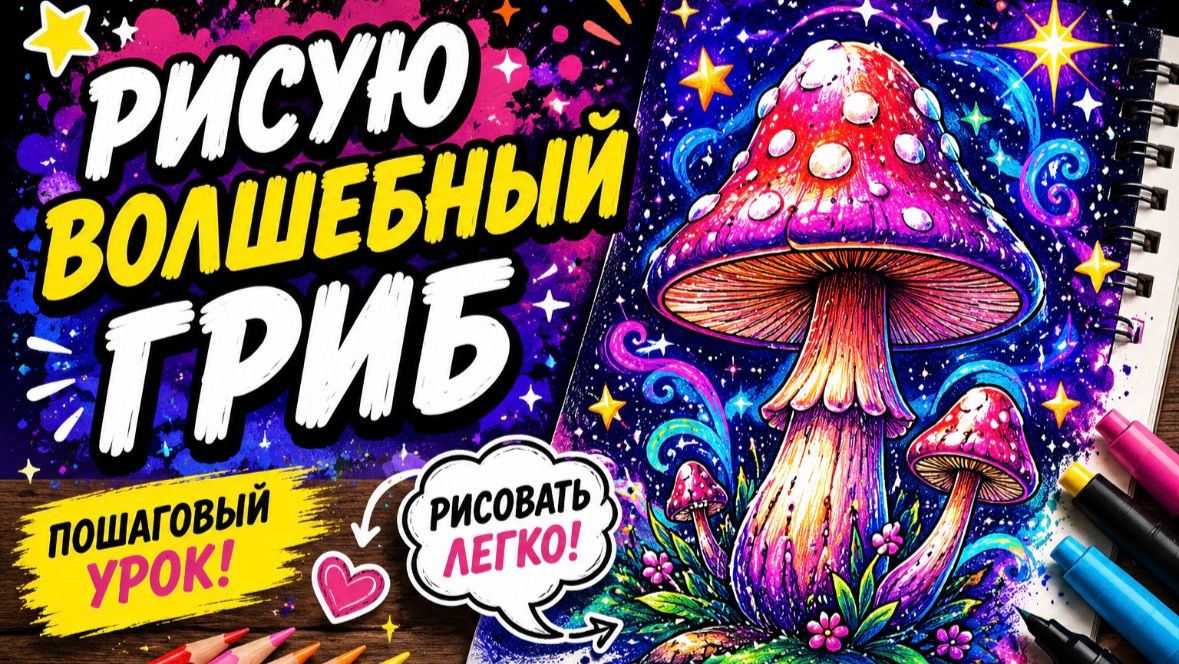 РИСУЮ ВОЛШЕБНЫЙ ГРИБ