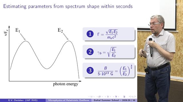 Derishev E. - XXVI Baikal Summer School - 26. Radiation And Particle Acceleration In Rel. Outflows