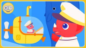 Динозаврик в подводной лодке - Подводный мир для детей _ игра мультик