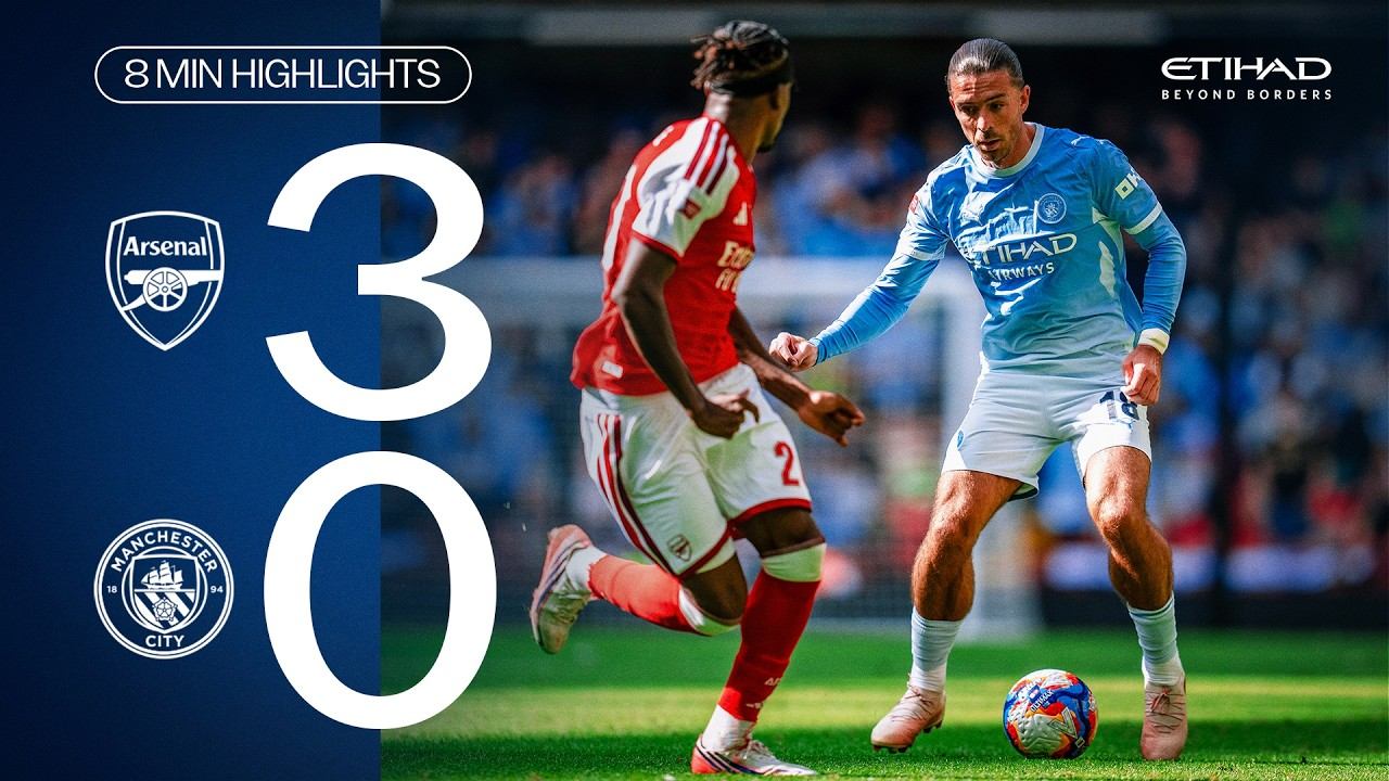 8-MIN HIGHLIGHTS | Arsenal V Man City | City Defeated In The Community Shield