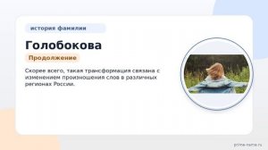 Фамилия Голобокова: происхождение, значение и склонение