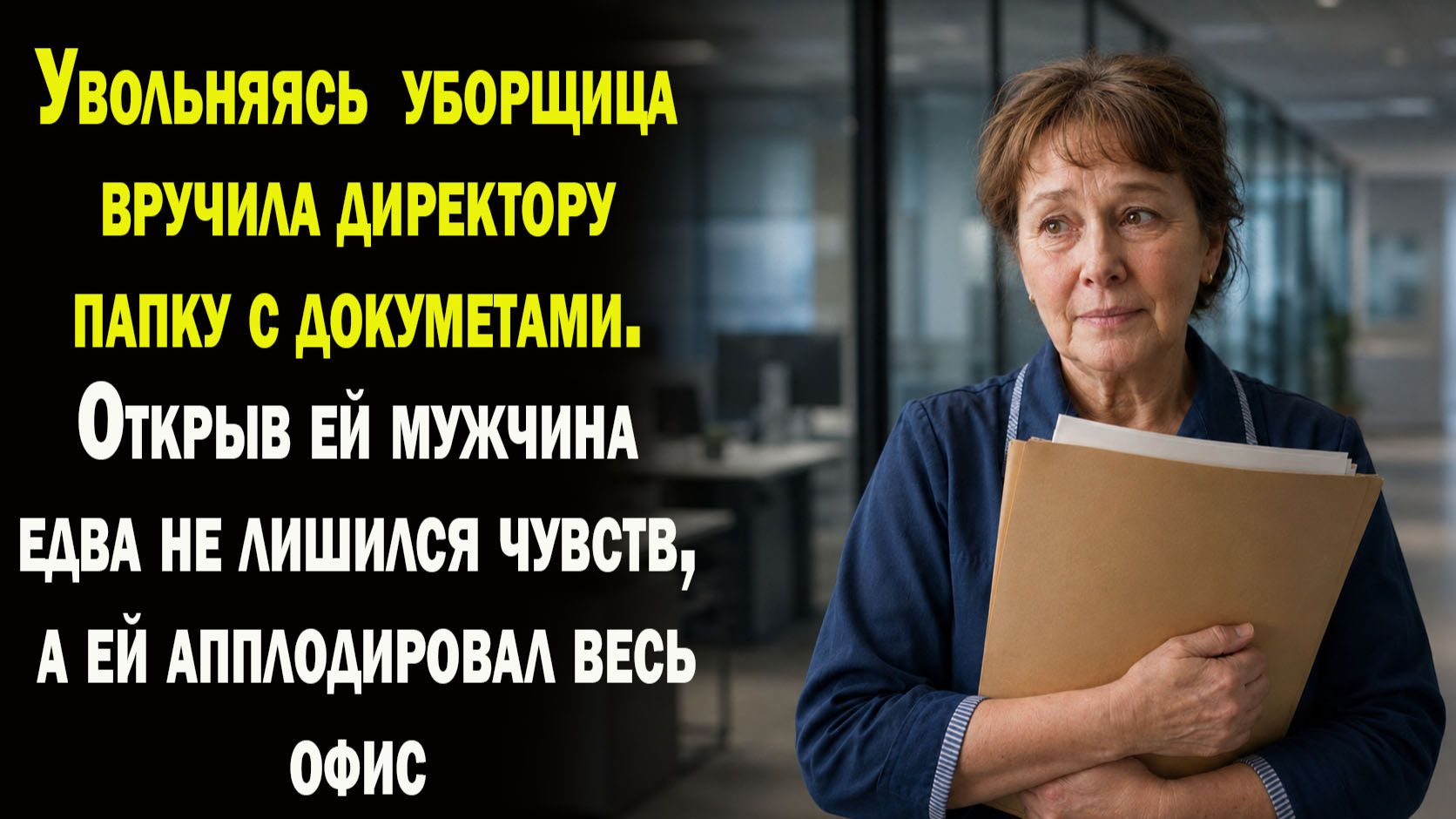 Уходя на пенсию, уборщица в последний день передала директору папку. А когда увидели содержимое