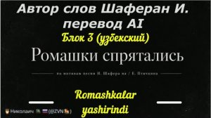 «Ромашки спрятались» Автор слов Шаферан И, на узбекском языке (Опус ИИ)