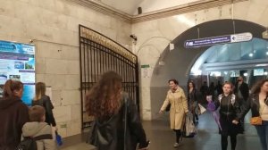 Станция метро Технологический институт I интерьер пассажиры поезда Ленинград (СПб)