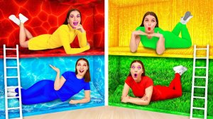 Секретные Домики под Кроватью Четыре Цвета Челлендж # Сумасшедший Челлендж от Fun Challenge