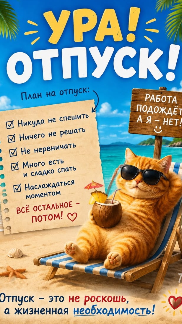 Отпуск мне это нравится 😊