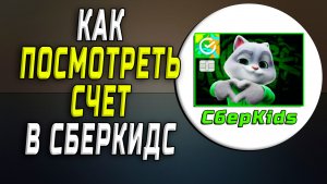 Как посмотреть счет в сберкидс